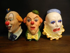 Vintage 1983 Legend Products Clown 3 Stück Nr.1,3 & 4 Wandhänger - Bild 1 von 8