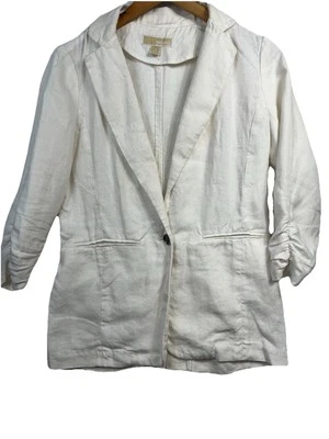 Michael Kors Womens White Linen Jacket Blazer  Size 2 - Image 1 of 4