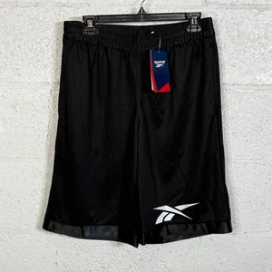 Reebok Men's 11" Regular-Fit Logo-Print Mesh Basketball Shorts Black Medium - Picture 1 of 10
