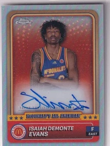 Topps McDonalds All-American NBA 2024 No. 77 Isaiah Demonte Evans Refractor Auto - Bild 1 von 2