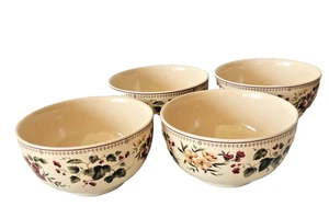 WAVERLY Garden Room 4 pz zuppiere cereali frutta ciotole made in Poland 6 x 3" belle - Foto 1 di 7