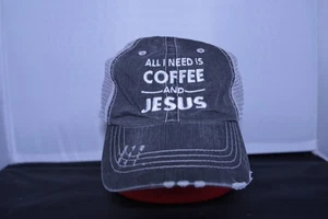 Café y Jesús Ajustable Divertido Trucker Sombrero Snap Back - Imagen 1 de 3