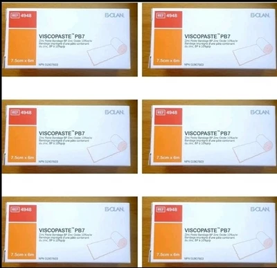 Viscopaste PB7 Bandages 7.5cm x 6cm, - 6 pack (new) - Image 1 of 4
