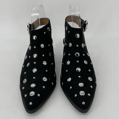 Qupid Studded Black Faux Suede Size Bootie Size 7 EUC - Image 1 of 4
