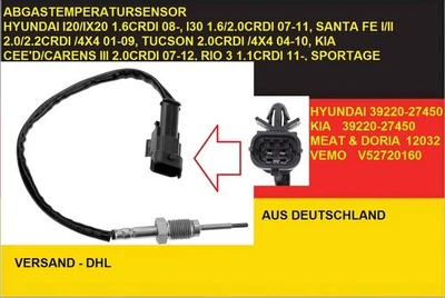 EXHAUST GAS TEMPERATURE SENSOR HYUNDAI I20/IX20 1.6CRDI / I30 1.6/2.0CRDI / SANTA-FeI/II  - Image 1 of 4