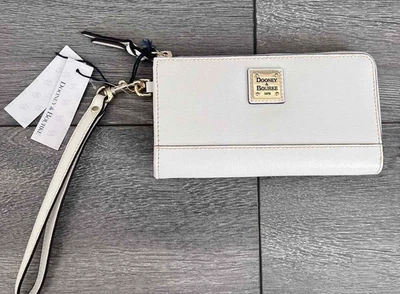 Dooney & Bourke Saffiano Folded Zip Wristlet Wallet white B000523 - Image 1 of 4