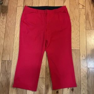 Lane Bryant Damen rote Anzughose Größe 24 normal Stretch gerades Bein - Bild 1 von 9