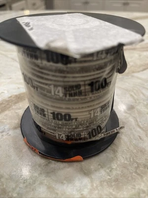 Southwire Simpull Thhn or Thwn-2 Solid Wire, 14 Gauge, 100 ft. per Roll, White - Image 1 of 2