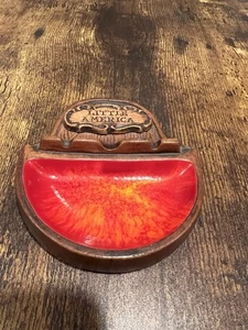 Treasure Craft Vulkan Aschenbecher Little America orange rot Lava Glasur Vintage - Bild 1 von 11