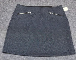 Maurices Womans Size L Chevron Black Elastic Waist Zip Pocket Pull On Skirt NWTs - Picture 1 of 7