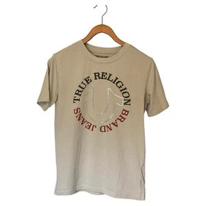 True Religion Tan T-Shirt Kids XL 18-20 Logo Tee Brand Jeans - Picture 1 of 5