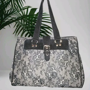 NWT Beverly Feldman Bently Y2K Lace Suede Shoulder Bag Too Much Is Not Enough - Picture 1 of 19