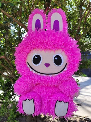 Lafufu Monsters Handmade Mexican Piñata Pink Party Decor LARGE Pinata  - Image 1 of 4
