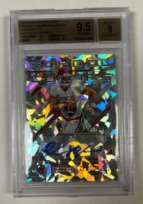 2018 Contenders Draft Pick Baker Mayfield Cracked Ice Auto SP #D /23 #16 BGS 9.5 - Image 1 of 4