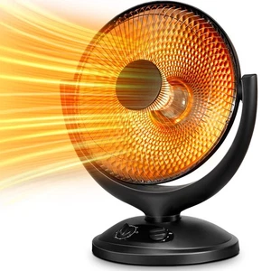 Kismile Oscillating Parabolic Space Heater with Thermostat and Timer, Radiant... - Picture 1 of 7