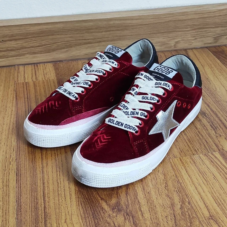 Женские туфли GGDB Golden Goose «May» красный бархат размер: Eu38 US8 UK5 - Изображение 1 из 4