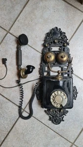 Antikes Wandtelefon Telefon Gusseisen Metalltelefon Dekoration - Bild 1 von 7