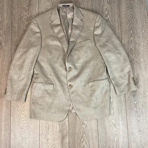Blazer uomo Loro Piana 100% cashmere filato peggiorato 2 bottoni marrone cammello DIFETTO - Foto 1 di 12