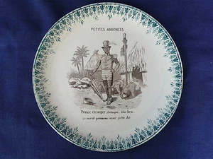 ANCIENNE ASSIETTE SARREGUEMINES DV - PETITES ANNONCES "PRINCE ETRANGER..." - Picture 1 of 1