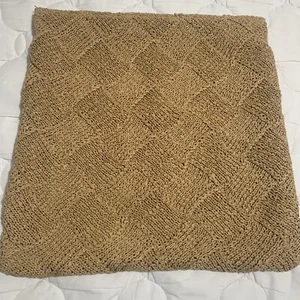 Pottery Barn Pillow Sham Cover Textured Made Paper 20x20 Tobacco Color - Picture 1 of 8