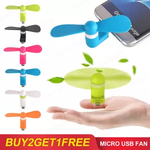 Micro USB Fan Mini Portable Handheld Travel Cooling 5V Android Mobile Phone Fan - Picture 1 of 12