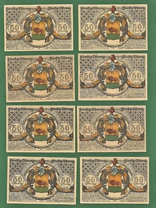 03 240 Notgeld Schleiz 8x50 Pfg. Kpl., 1.12.1921, Thüringen - Picture 1 of 2