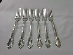 6 1847 Rogers Bros. 100th Anniversary REMBRANCE versilberte Abendessen Gabeln 1947 - Bild 1 von 10