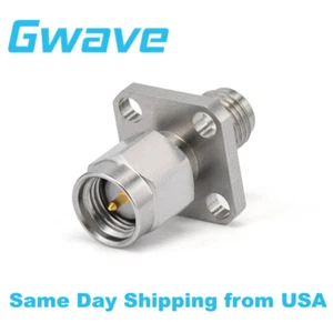 SMA Male to SMA Female Adapter with 4 Hole Flange, DC - 18GHz - Picture 1 of 4