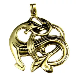 Viking Dragon Pendant Bronze Symbol Jewelry New - Picture 1 of 1