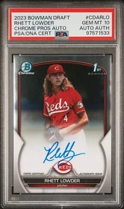 PSA 10 Rhett Lowder 2023 Bowman Draft cromo primer auto RC #CDA-RLO - gema como nueva - Imagen 1 de 3