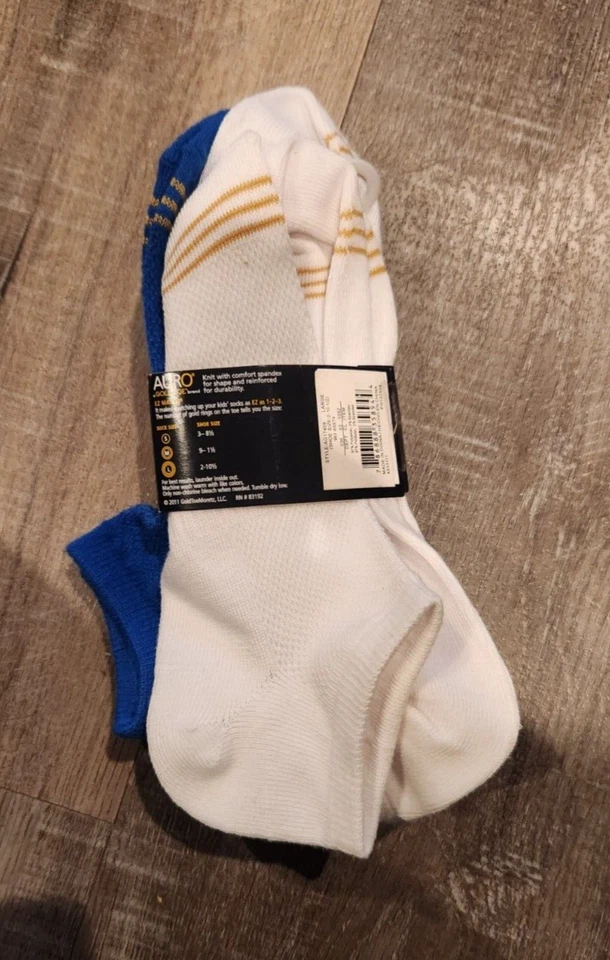 Girls Socks auro gold toe low cut 3 pr royal blue white sz lg shoe sz 2-10.5 new - Image 1 of 1