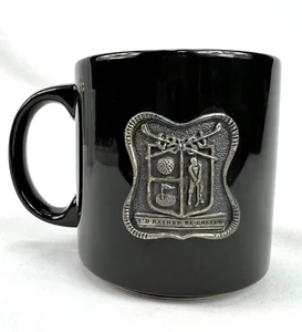 Black GOLF Mug Raised Metal Crest "I'd Rather Be GOLFING" 3.5 In x 3.25 In - Picture 1 of 7
