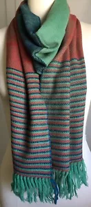 Himalayan Weavers Red & Green Stripe Scarf, 100% Wool, Natural Dyes, Fair Trade - Picture 1 of 1