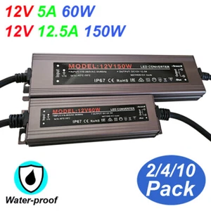 60 150W LED Power Supply AC110V to DC12V Driver Transformer Adapter Waterproof - Picture 1 of 14