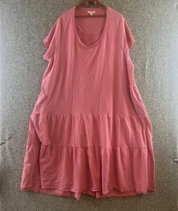 Terra Sky Dress  2X Rust Pink Sleeveless Tiered Casual Coastal Round Neck - Bild 1 von 8