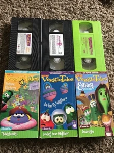 Veggie Tales VHS Lot 3 Madame Blueberry Queen Esther Are You My Neighbor - Imagen 1 de 2