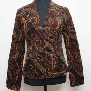 HAROLDS Women Y2K Paisley CORDUROY Jacket 2 Unique DenimJacket Back Construction - Picture 1 of 19