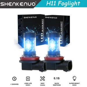 2PCS LED Fog/Driving Bulbs H8 H16 H11 Fog Light BLUE 8000K High Power Lamp 200W - Picture 1 of 11