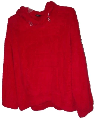 Sudadera con capucha de terciopelo de felpa roja lisa Athletic Works pulóver manga larga talla XXL NUEVA CON ETIQUETAS Foto 1 de 4