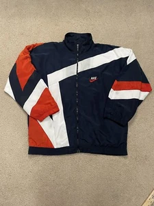 Vintage 90’s Nike Jacket Mens M Medium Red White Blue Swoosh Windbreaker Zip Up - Picture 1 of 11