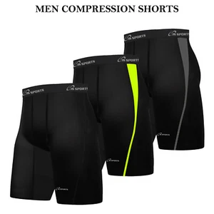 Mens Compression Shorts Base Layer Briefs Pant Thermal Running Gym Fitness Yoga  - Picture 1 of 10