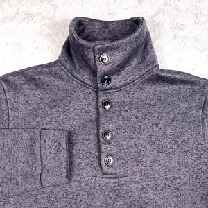 H2H Henley Pullover Herren XL anthrazit meliert dicke Knopfleiste hochgeschlossen Sweatshirt - Bild 1 von 6