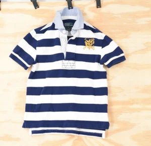 Vintage Polo Ralph Lauren Crossed Mallets Striped Pique Polo Shirt Boys 5 - Picture 1 of 13