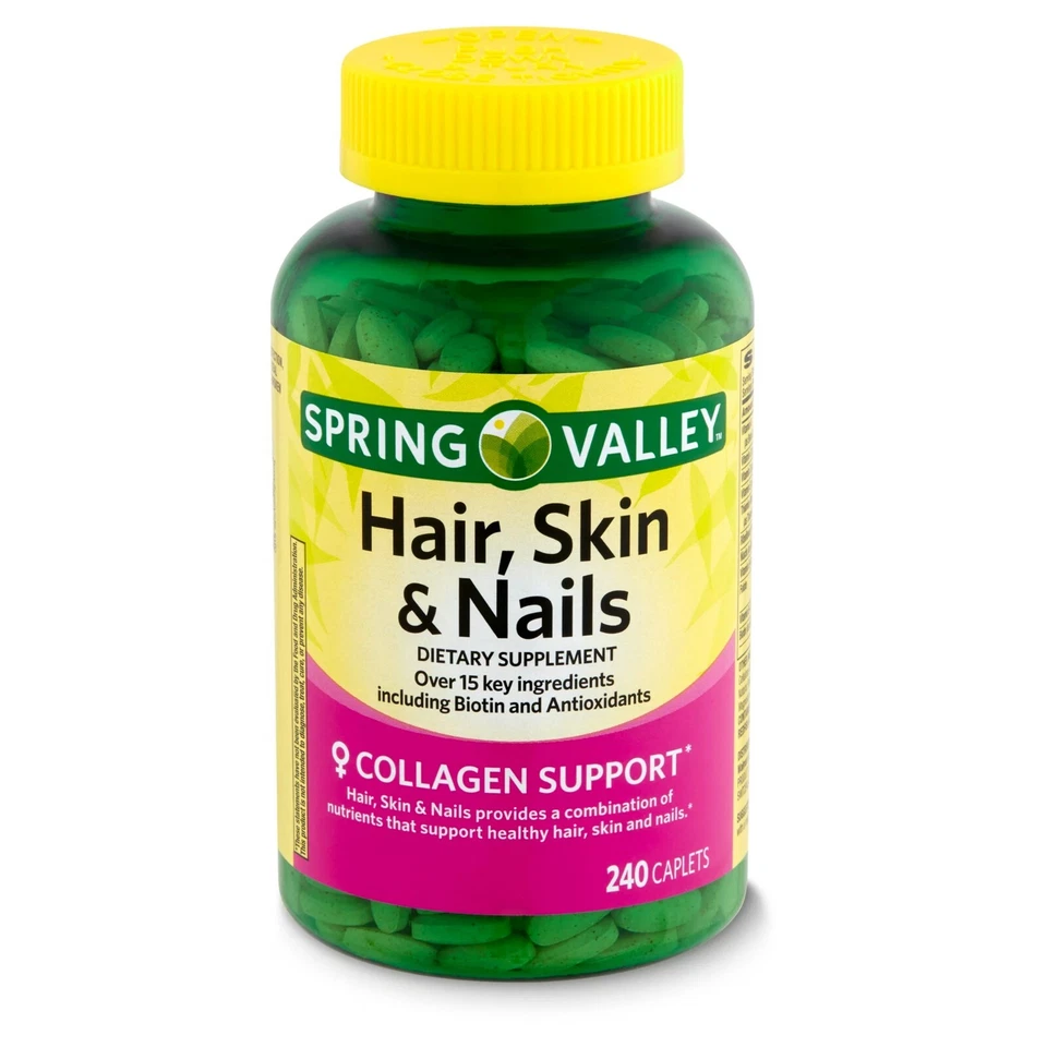 Spring Valley Biotin-Collagen-Gelatin for Hair, Skin & Nails - 240 Caplets