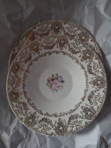 Royal China Inc. Set 2 Piattini Garantiti Oro 22K Pizzo Delmar Vintage 6"  - Foto 1 di 2