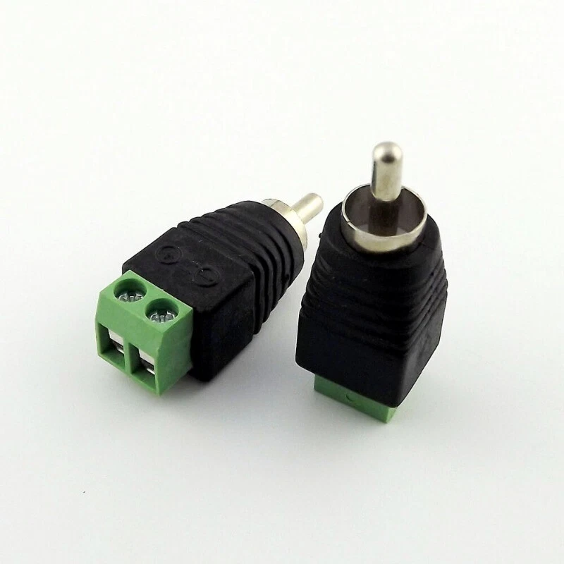 100pcs Phono RCA Male Plug To AV Screw Terminal Solderless Connector CCTV 2024 - Image 1 of 4
