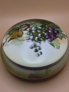 Vintage Trinket Dresser Dish Hand Painted Porcelain A. Koch Lidded Reproduction - Picture 1 of 12