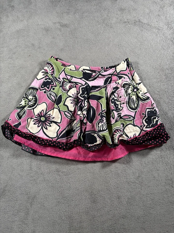 Minifalda vintage Forever 21 para mujer mediana negra rosa con volantes preppy verano Y2K Foto 1 de 4