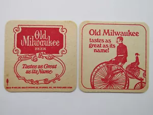 Vintage Drink Coaster SCHLITZ Brewing Fast Growing Old Milwaukee; Bicycle Design - Picture 1 of 1