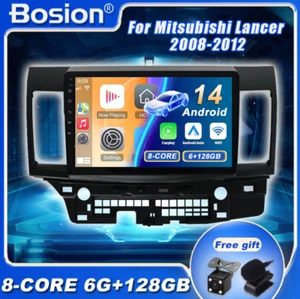 *6GB+128GB* Car Stereo For Mitsubishi Lancer 2008-2012 Head Unit Android 14 DSP - Picture 1 of 17